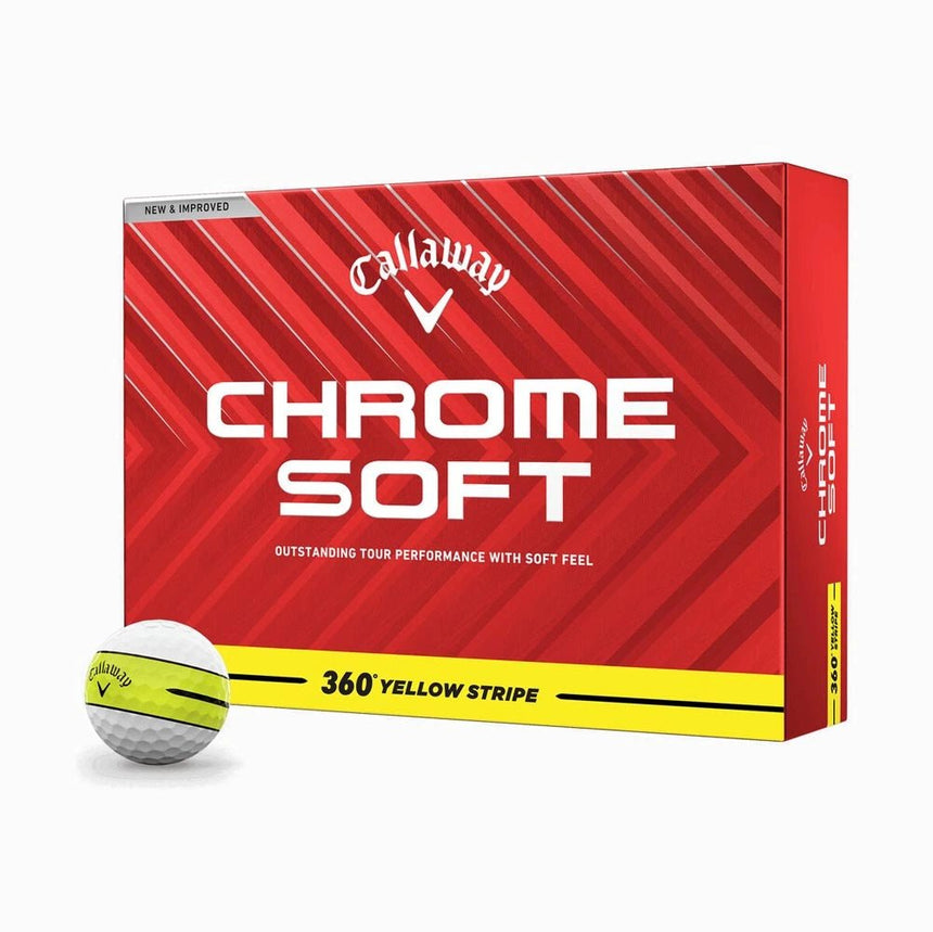 Callaway Chrome Soft 360 Stripe Golf Balls - Yellow