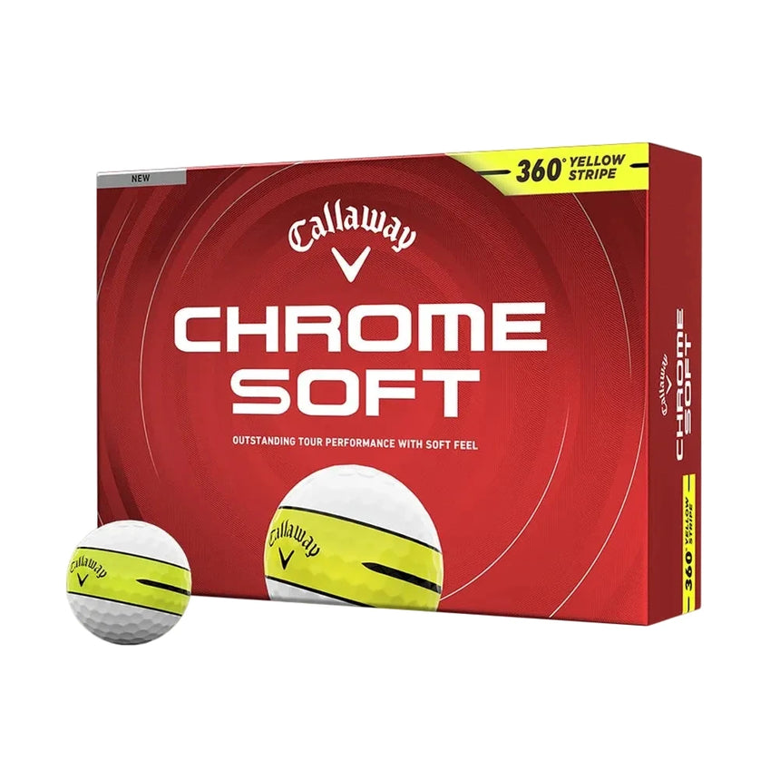 Callaway Chrome Soft 360 Stripe Golf Balls - Yellow