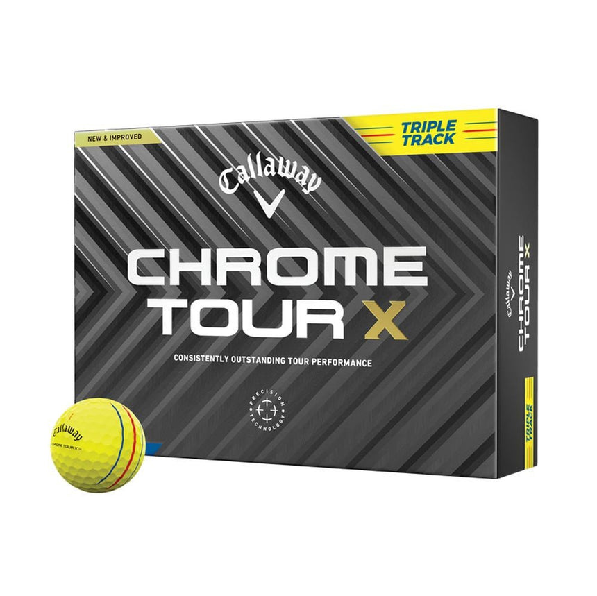 Callaway Chrome Tour X Triple Track Golf Balls - Yellow - 2024