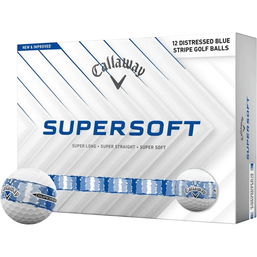 Callaway Supersoft Distressed Stripe Golf Balls - Blue