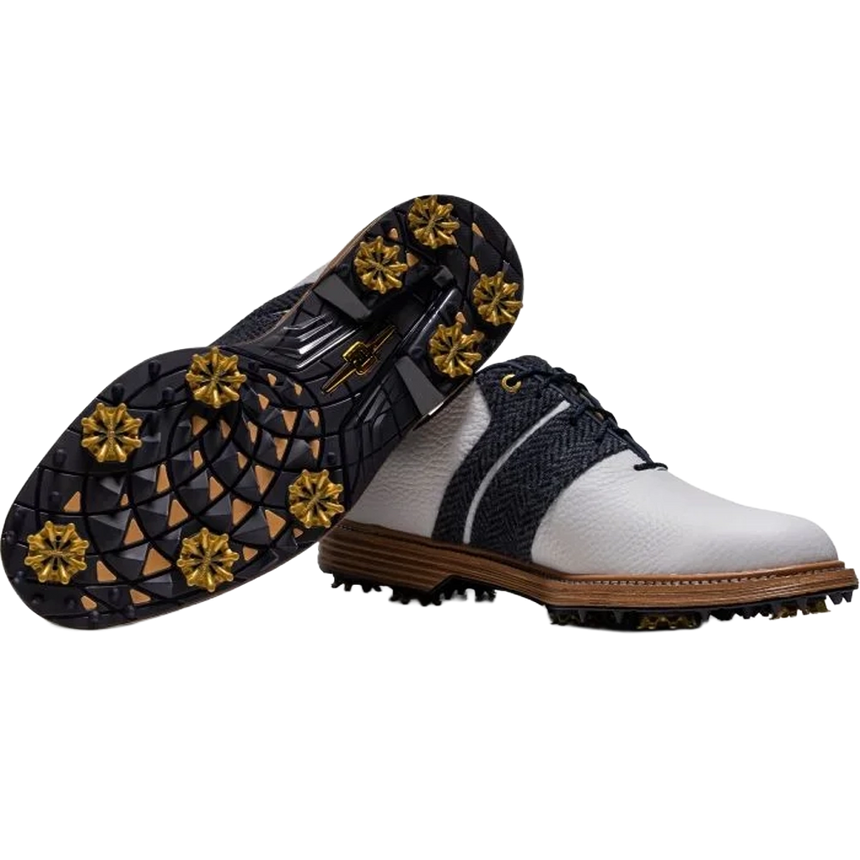 White/Harris Tweed Navy