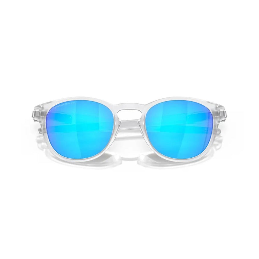 Oakley Latch Sunglasses - Matte Clear/Prizm Sapphire Polarized