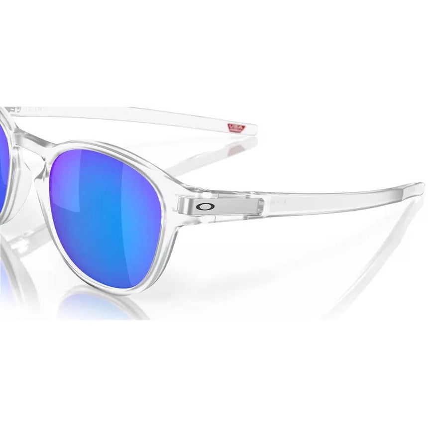 Oakley Latch Sunglasses - Matte Clear/Prizm Sapphire Polarized