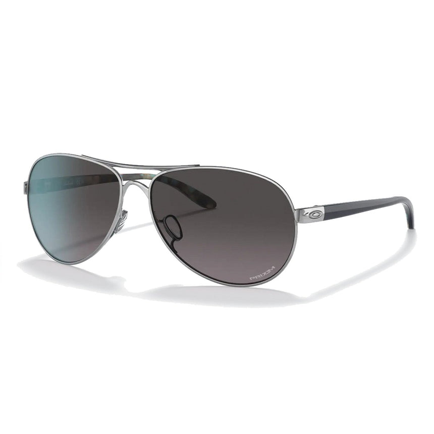 Oakley Women's Feedback Sunglasses - Polished Chrome/Prizm Grey Gradient