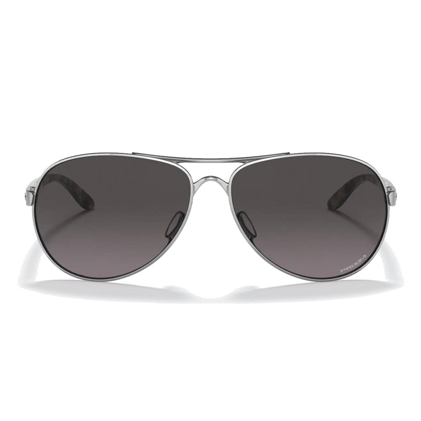 Oakley Women's Feedback Sunglasses - Polished Chrome/Prizm Grey Gradient
