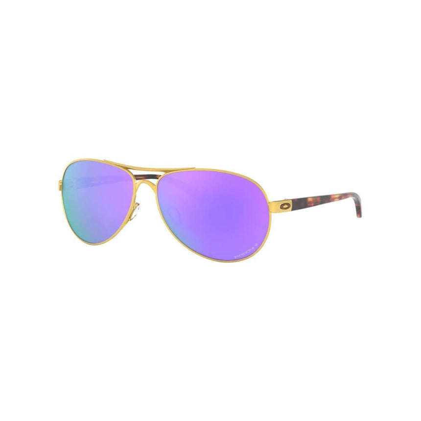 Oakley Women's Feedback Sunglasses - Satin Gold/Prizm Violet Polarized