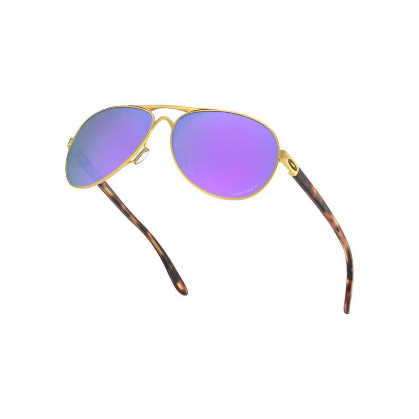 Oakley Women's Feedback Sunglasses - Satin Gold/Prizm Violet Polarized