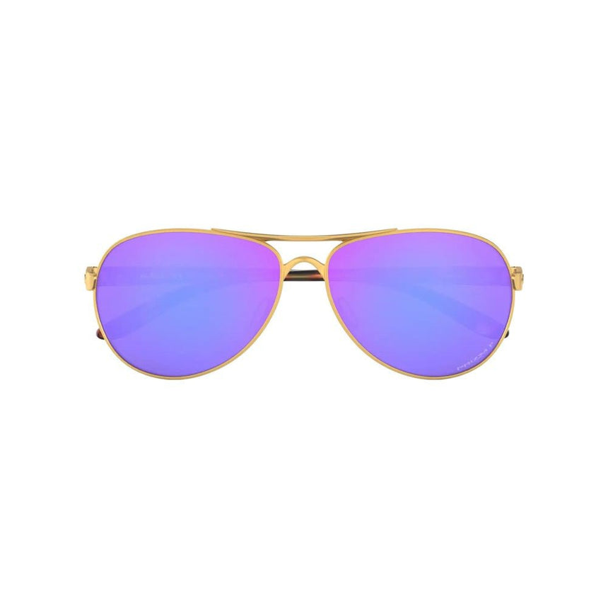 Oakley Women's Feedback Sunglasses - Satin Gold/Prizm Violet Polarized