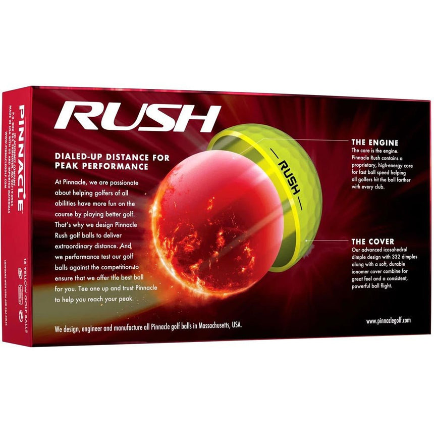 Pinnacle Rush Golf Balls - Yellow - 15 Pack