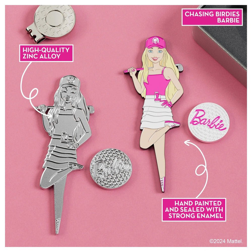 Putt Buddies Barbie Chasing Birdies Single-Prong Golf Divot Tool with Barbie Ball Marker