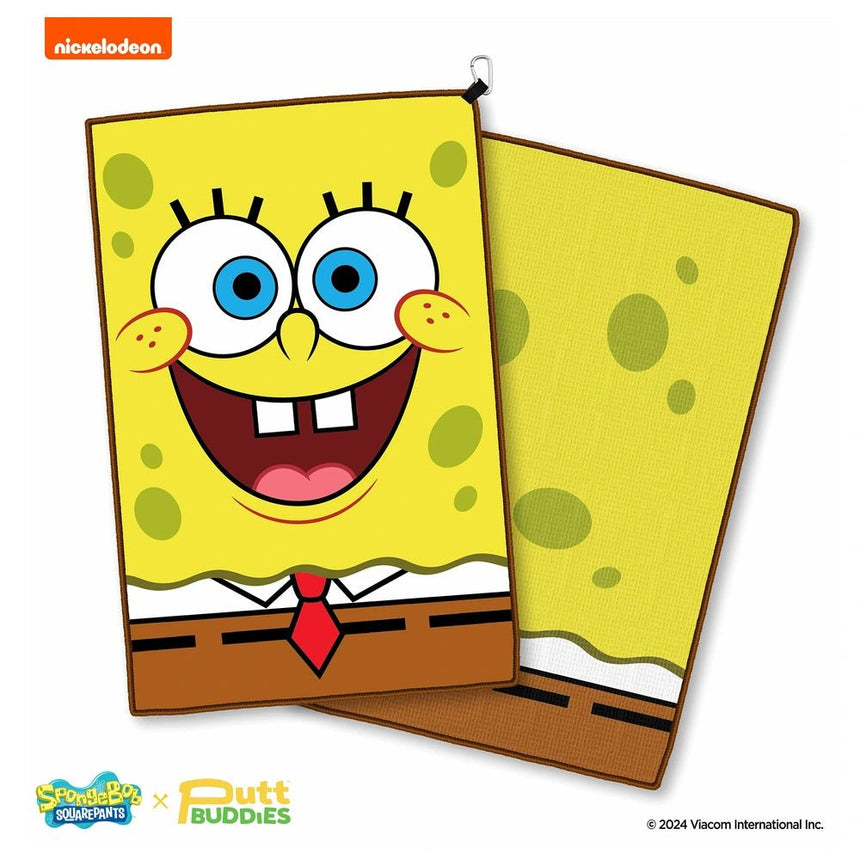 Putt Buddies SpongeBob SquarePants Double Sided Golf Towel With Bonus Plankton Ball Marker