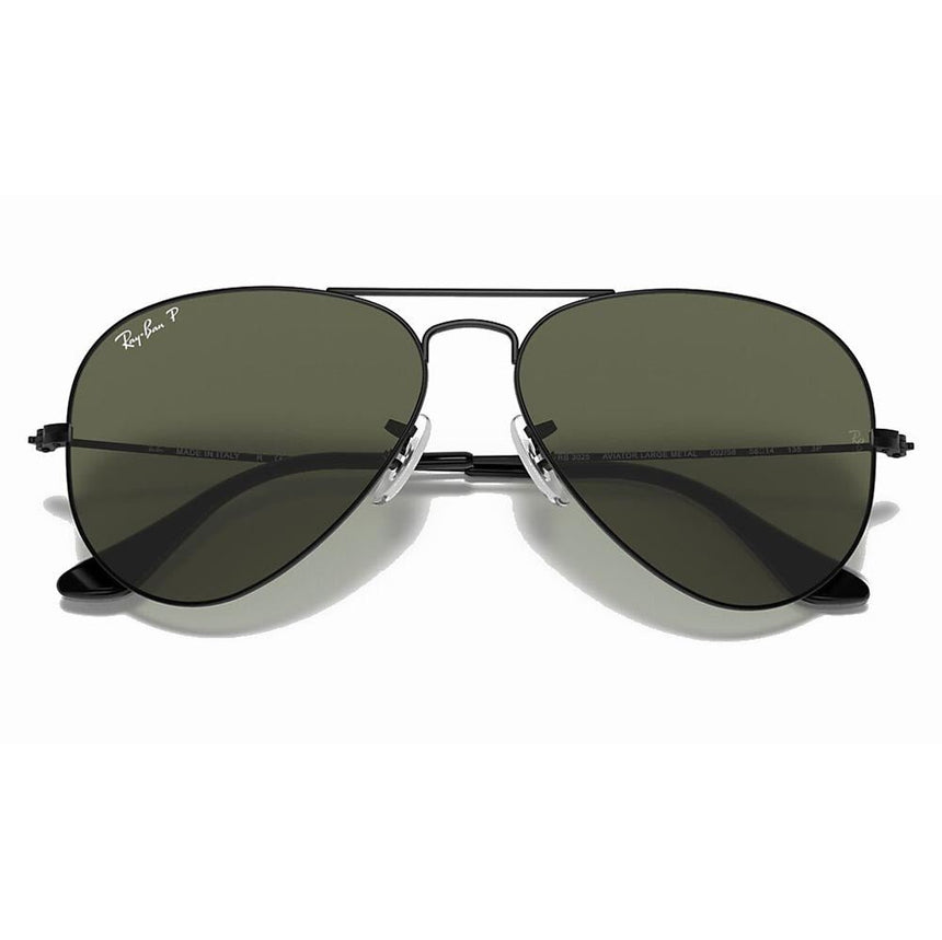 Ray-Ban Aviator Classic - Black/ Polarized Green Solid Color