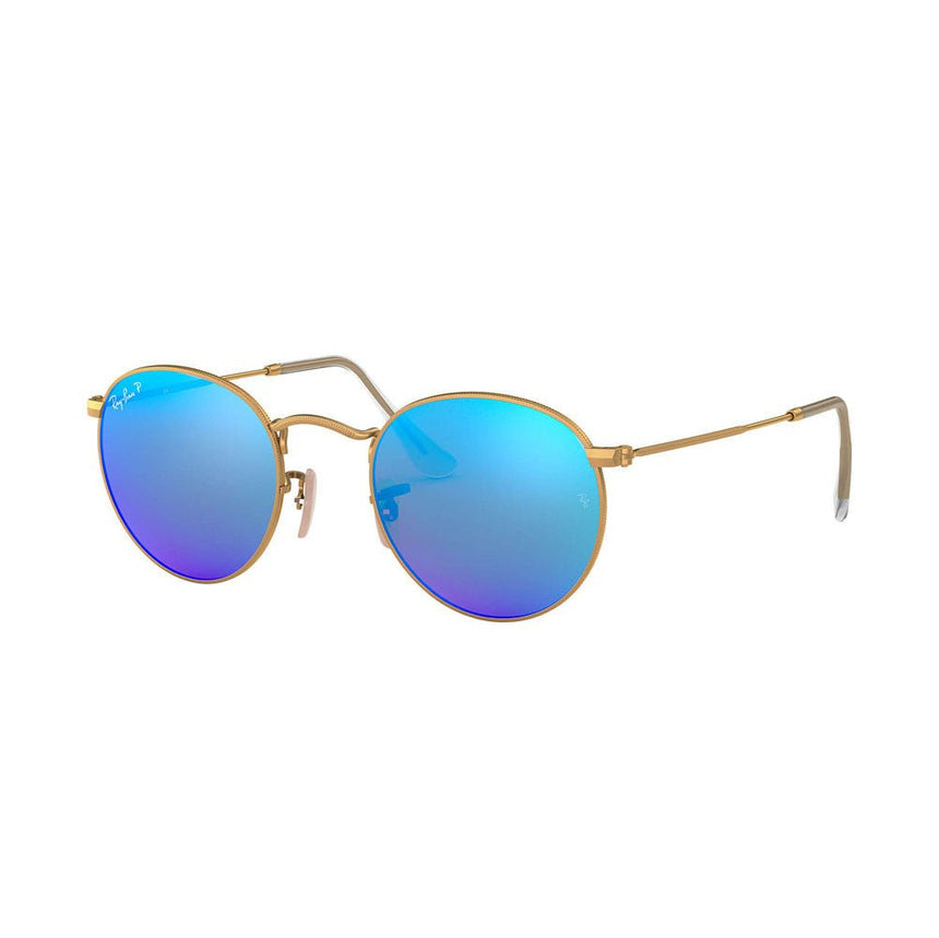 Ray-Ban Round Metal - Gold/Polarized Blue Flash