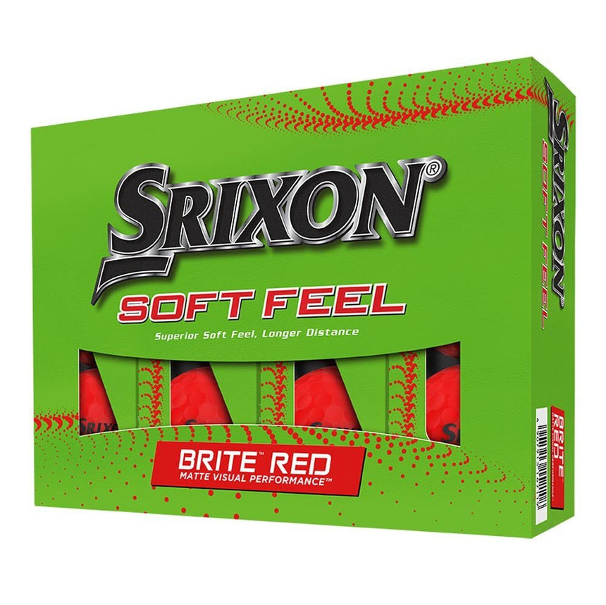 Srixon Soft Feel Brite Golf Balls - Brite Red - 2023