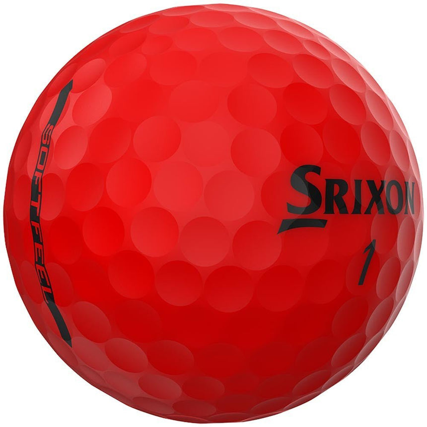 Srixon Soft Feel Brite Golf Balls - Brite Red - 2023