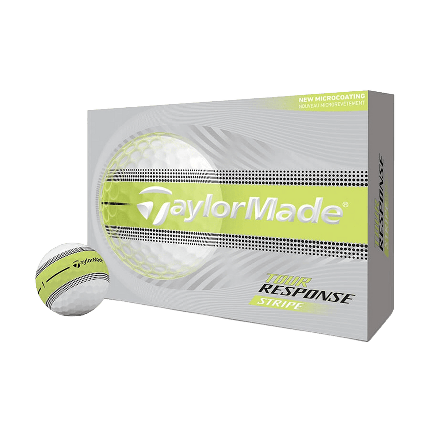 TaylorMade Tour Response Stripe Golf Balls - Neon Yellow - 2026