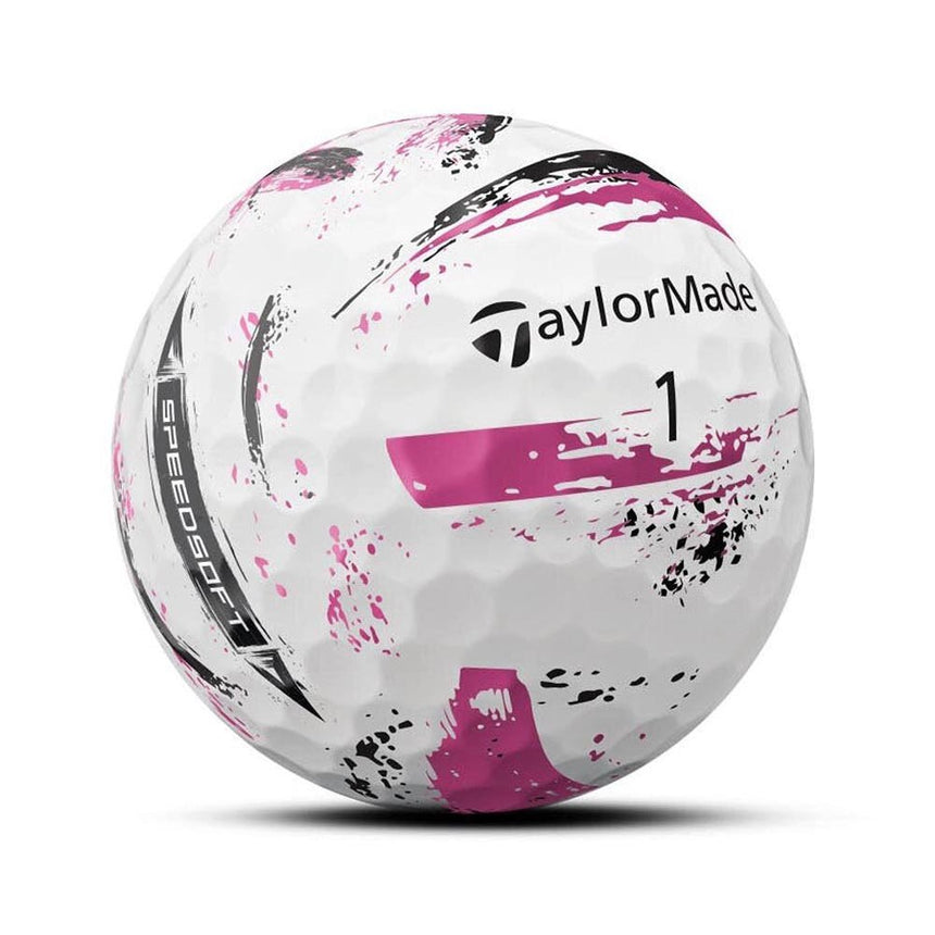 TaylorMade SpeedSoft Ink Golf Balls - Pink - 2024
