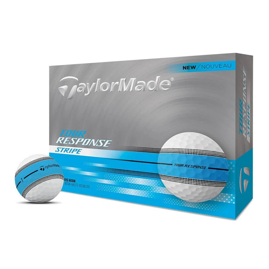 TaylorMade Tour Response Stripe Golf Balls - Neon Blue