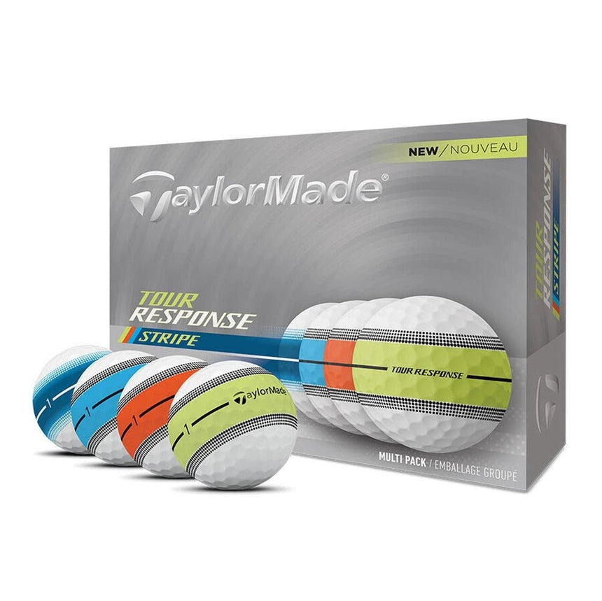 TaylorMade Tour Response Stripe Golf Balls - Neon Multi