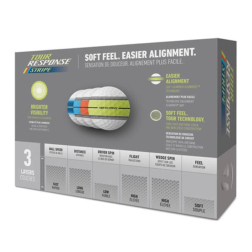 TaylorMade Tour Response Stripe Golf Balls - Neon Multi