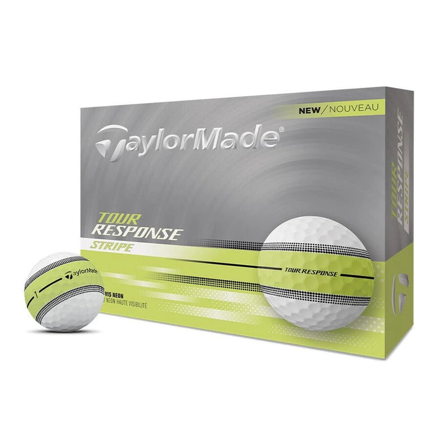 TaylorMade Tour Response Stripe Golf Balls - Neon Yellow