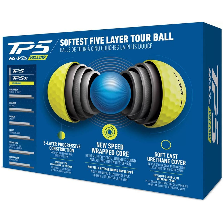 Taylormade TP5 Golf Balls - Yellow - 2024