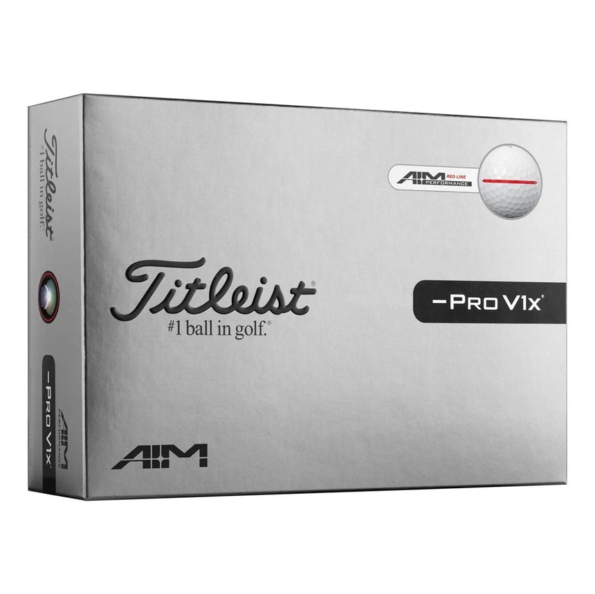 Titleist Pro V1x Left Dash AIM Performance Golf Balls - Red