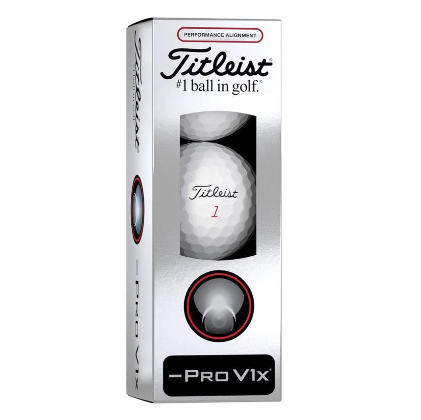 Titleist Pro V1x Left Dash Performance Alignment Golf Balls - Red