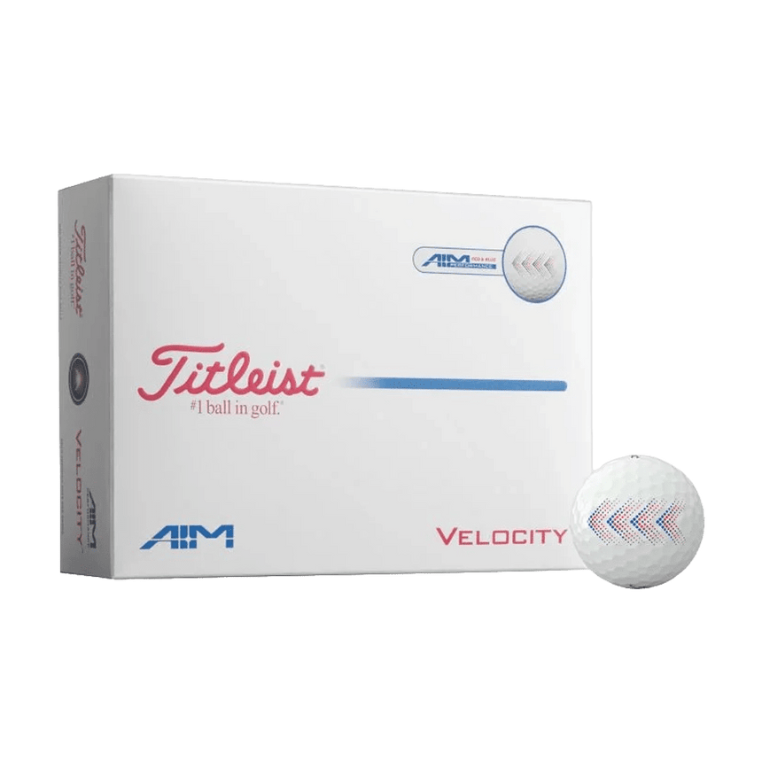 Titleist 2026 Velocity AIM Peformance Red, White, and Blue Golf Balls