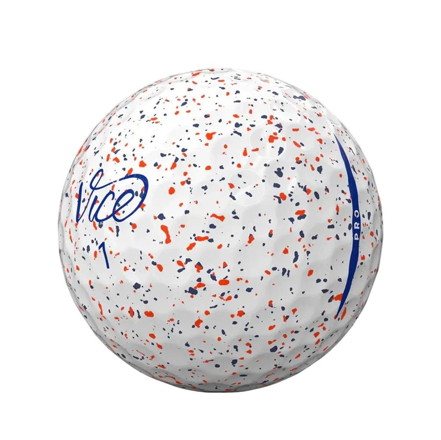 Vice Golf Pro Golf Balls - Drip Red/Blue