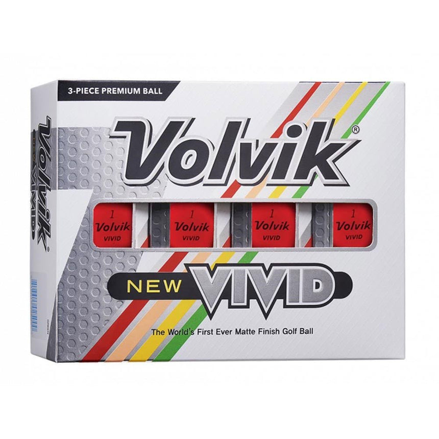 Volvik Vivid Golf Balls - Matte Red - 2022