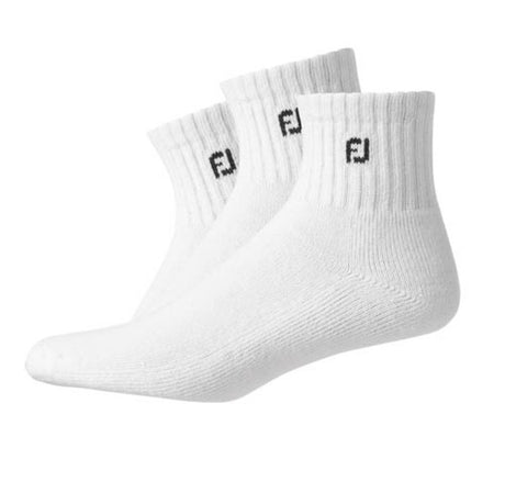 FootJoy ComfortSof Quarter Sock - 3 Pack - White