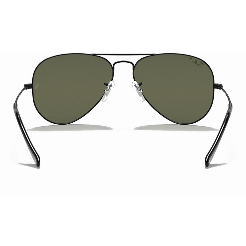 Ray-Ban Aviator Classic - Black/ Polarized Green Solid Color