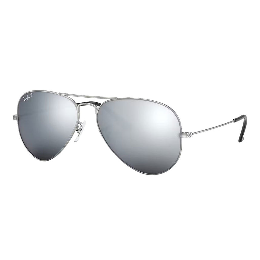 Ray-Ban Aviator Mirror - Matte Silver/Mirror Grey