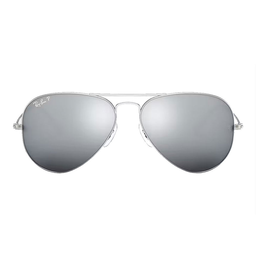 Ray-Ban Aviator Mirror - Matte Silver/Mirror Grey