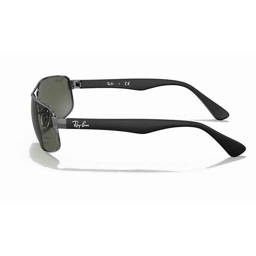 Ray-Ban RB3445 - Gunmetal Black/Green Solid Color