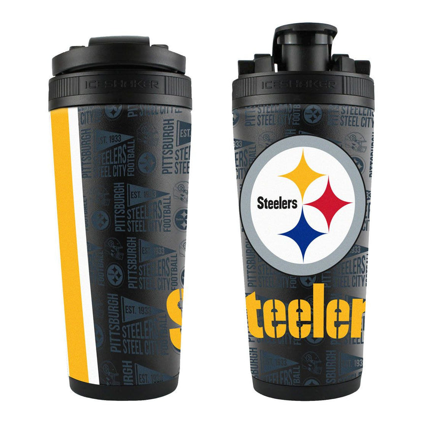 Team Effort NFL Pittsburgh Steelers Stainless Steel 4D Ice Shaker - 26 oz