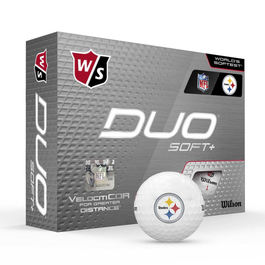 Wilson DUO Soft + NFL Golf Balls - Pittsburgh Steelers