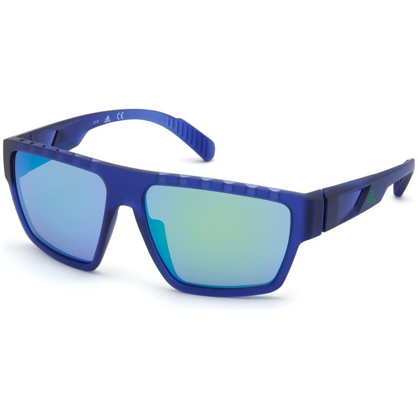 Adidas Sport SP0008 Sunglasses - Matte Blue/Green Mirror