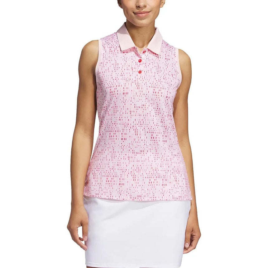 Adidas Women s Ultimate365 Printed Sleeveless Golf Polo Pink S