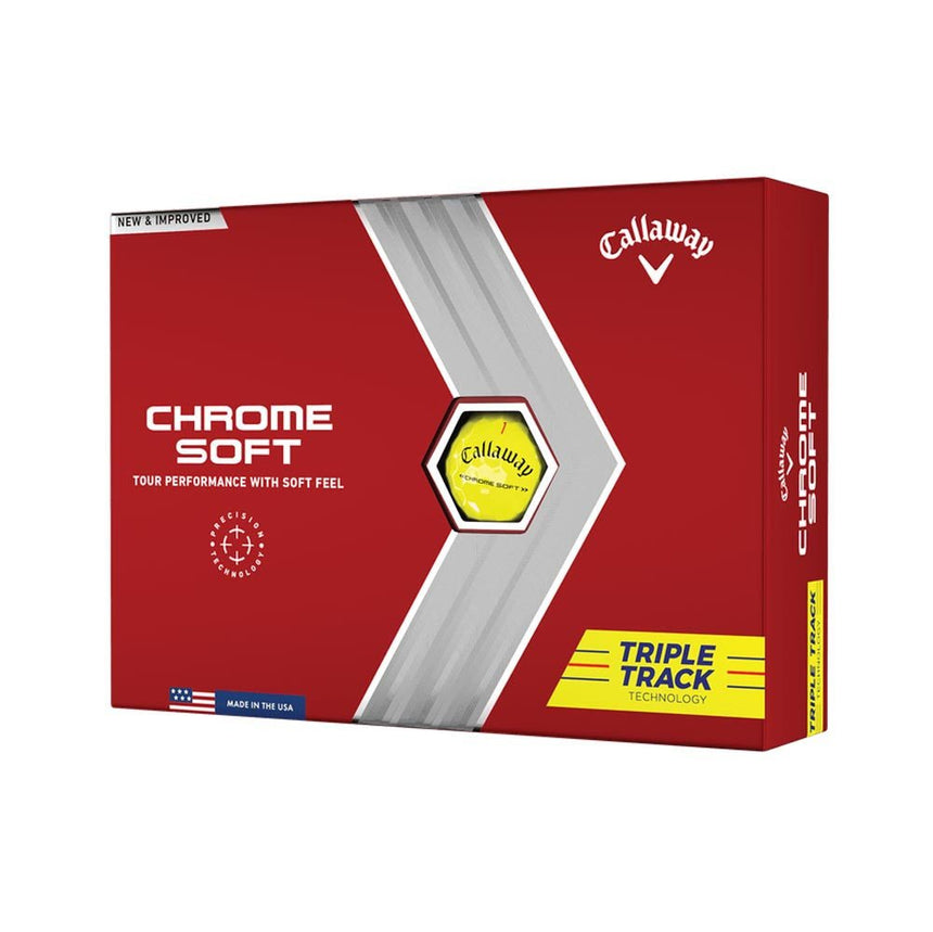 Callaway Chrome Soft Triple Track Golf Balls - Yellow - 2022