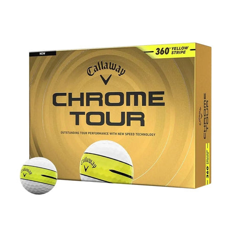 Callaway Chrome Tour 360 Stripe Golf Balls - Yellow