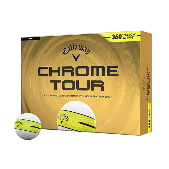 Callaway Chrome Tour 360 Stripe Golf Balls - Yellow