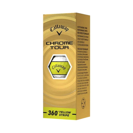 Callaway Chrome Tour 360 Stripe Golf Balls - Yellow