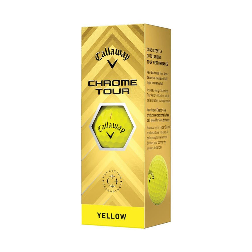 Callaway Chrome Tour Golf Balls - Yellow - 2024