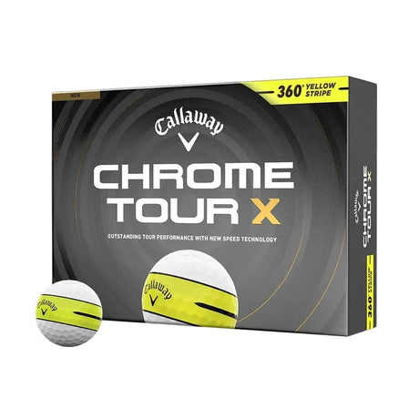 Callaway Chrome Tour X 360 Stripe Golf Balls - Yellow