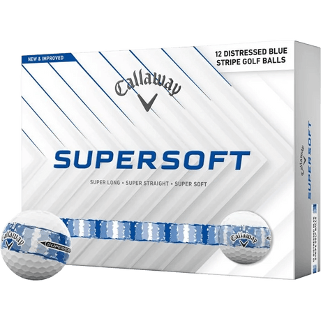 Callaway Supersoft Distressed Stripe Golf Balls - Blue