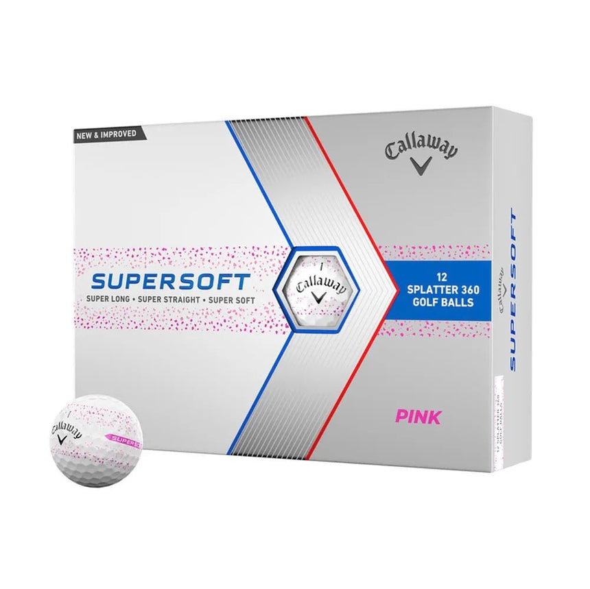 Callaway Supersoft Splatter Golf Balls - Pink