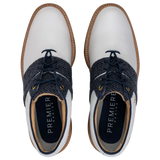 White/Harris Tweed Navy