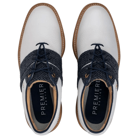 White/Harris Tweed Navy